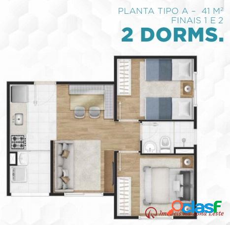 Apartamento 2 dorms, 41m², sem sacada e sem vaga - Tatuapé