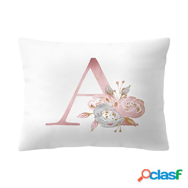 Estilo Nórdico Simples Rosa Alfabeto ABC Padrão Fronha de