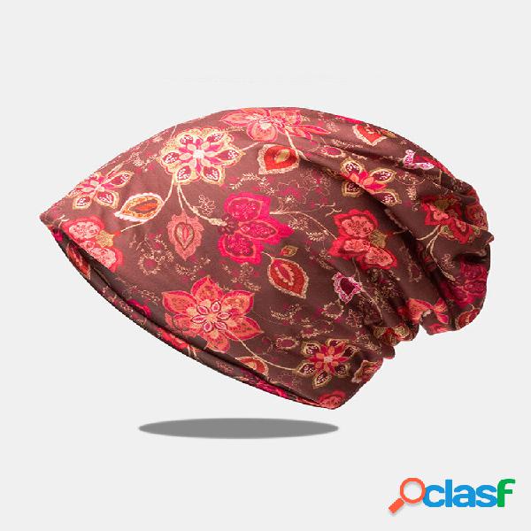Gorro feminino de algodão duplo uso duplo vintage chita