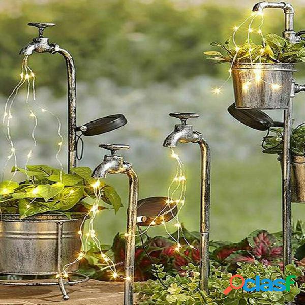 1 pc regador de metal solar estaca com luzes para arte de