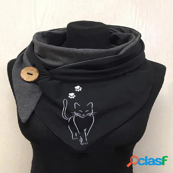 Gato feminino de poliéster algodão desenho animado Padrão