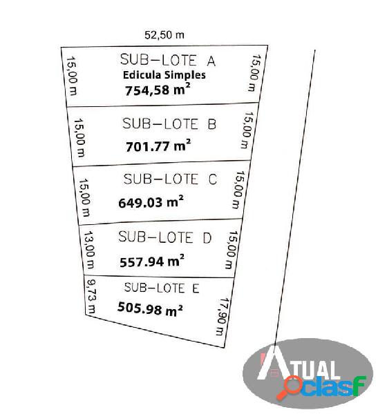 Lotes a partir de 505m2 totalmente planos no Vitória Régia