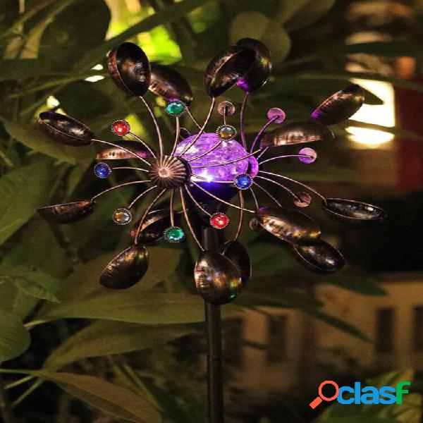 151 CM Metal Garden Plug-in Windmill Decors domésticos LED