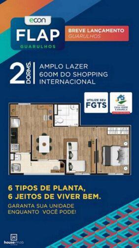 Shopping, Vila Endres, 41 e 43m2, 03 torres, use FGTS,