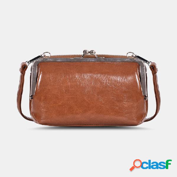 Clipe de camada dupla Vintage Compact Soild Bolsa Telefone