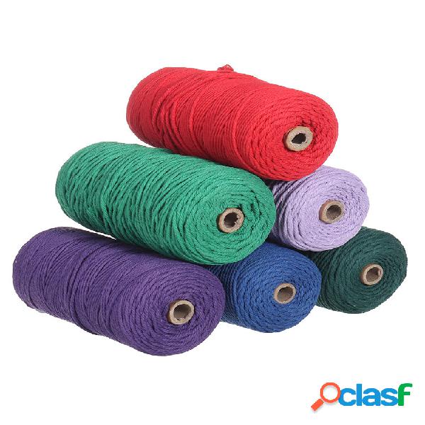 1Pc 200mx3mm Algodão Cor Corda Trança de Fio de Algodão