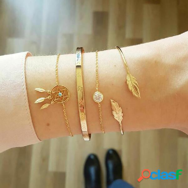Pulseira de combinação Arrow Folha Dream Catcher