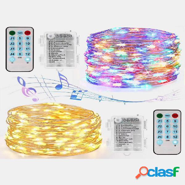 50/100 Pcs Music Voice Control Bateria Caixa Lamp String