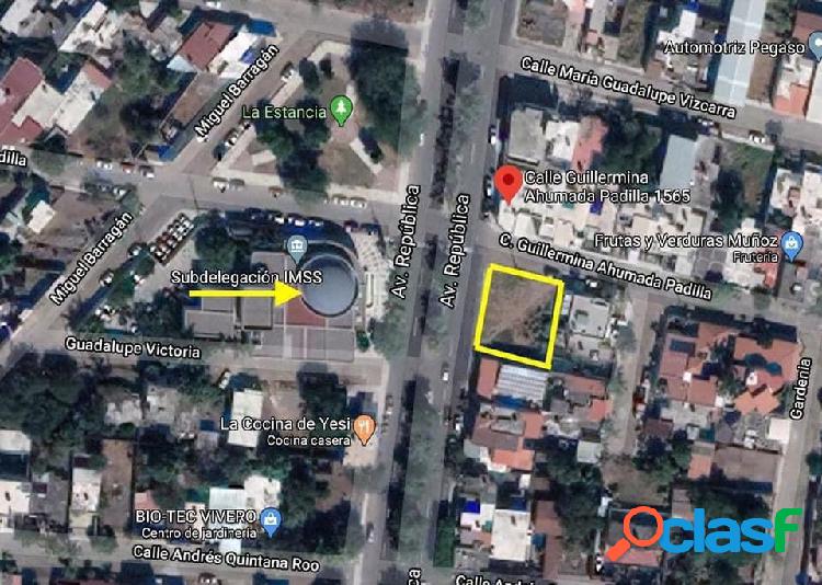 TERRENO COMERCIAL MX$2,500.00 EN ESQUINA AVENIDA JARDINES DE