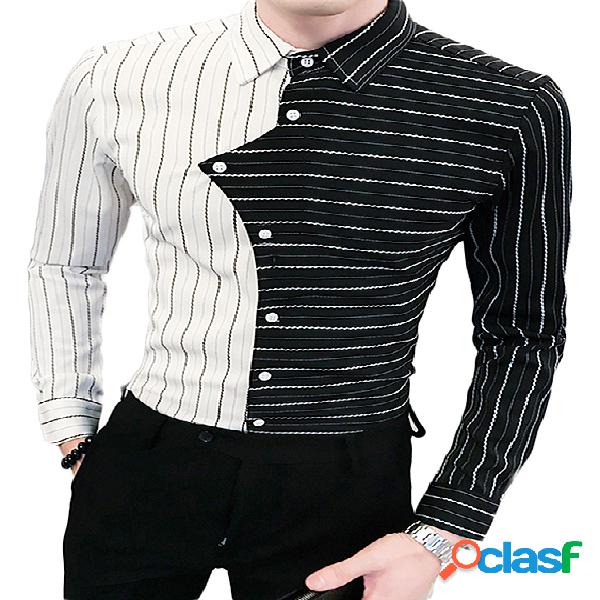 Masculino Casual Trendy Slim-Fit Cabeleireiro Listrado
