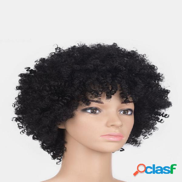 Afro Black Mulheres Curto Curto Cabelo Fofo Cabeça