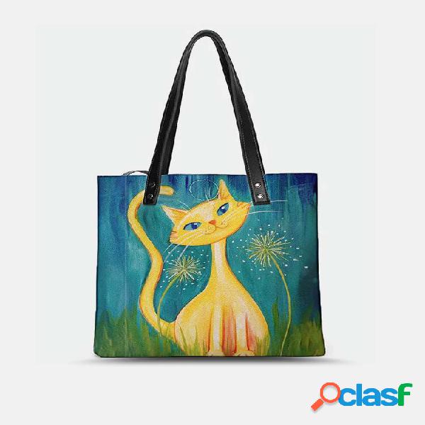 Adorável Psychedelic Cats Print Padrão Comfy Waterwater