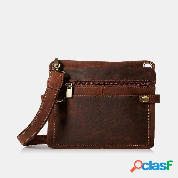 Masculino PU Couro Slim Cross-Body Messenger Bolsa 6.5