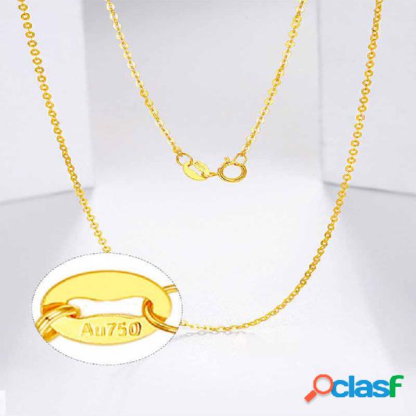 Colar de ouro 18K com corrente simples em formato de O