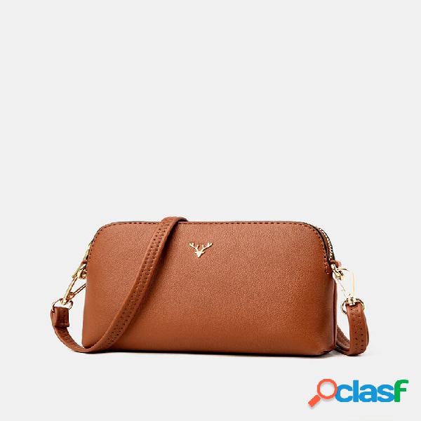 Bolsas femininas crossbody médias Dome PU couro bolsa de