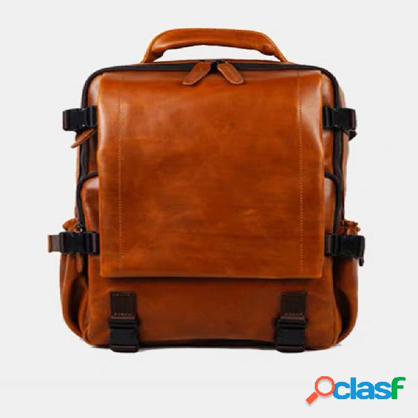 Mochila masculina retro multifuncional antifurto à prova