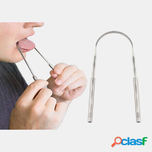Raspador de língua Limpador de língua oral de aço