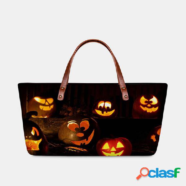 Abóbora feminina Caveira Dia das Bruxas bolsa de neoprene