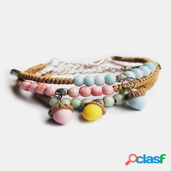 Bracelete vintage em forma de cone de pinho Pingente