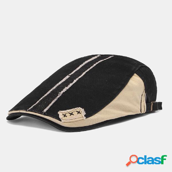 Collrown masculino algodão patchwork contraste cor pano