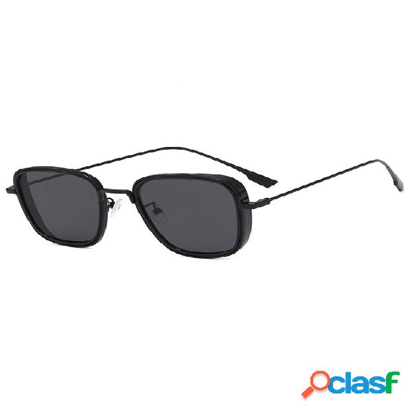 Óculos de sol quadrados retrô moda masculina