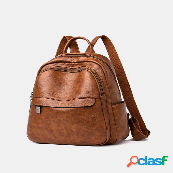Bolsa de mochila feminina Soft de couro bolsa de mochila