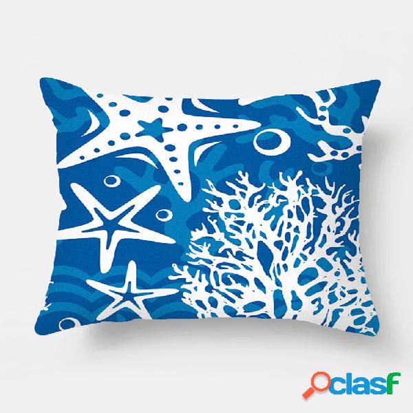 Fronha de almofada com impressão de estrela do mar de 1 pc,