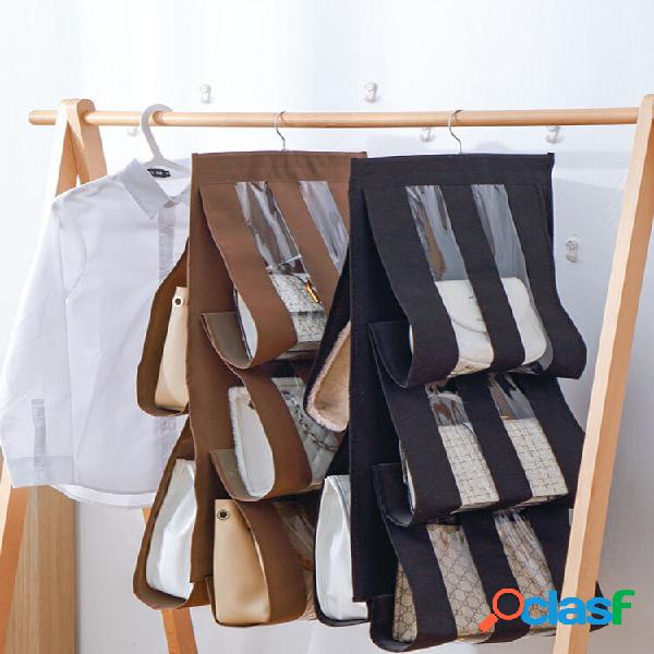 1Pc 5 Pocket Pendurado Handbag Organizer Para Guarda-Roupa