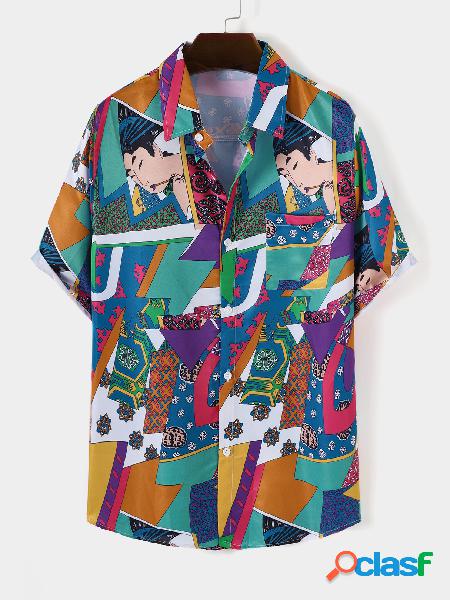 Men Summer Praia Holiday Cartoon All Over Print Bohemian