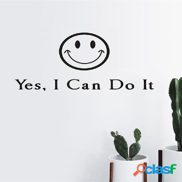 1 PC Palavras da letra em inglês I Can Do It Auto-adesiva