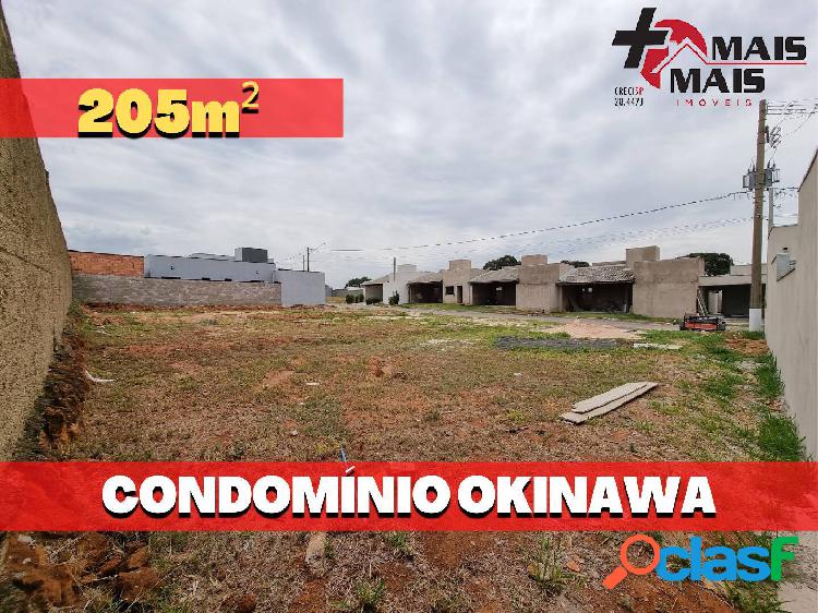 Lote terreno 205m² Condomínio Fechado Okinawa próx EMS e