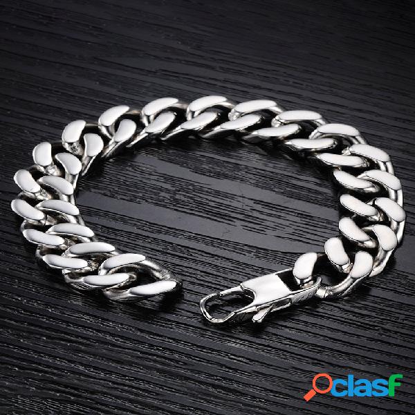 Pulseira moderna de aço titânio pulseira de corrente