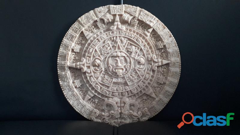 Calendario Maia /Asteca Pedra do Sol em Resina Mandala 30cm