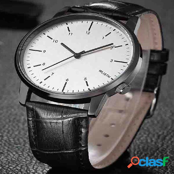 2 cores PU Alloy Men Vintage Watch Decorado Pointer Quartz