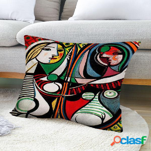 1 Pc Multicolor Cartoon Character Padrão Impressão Fronha