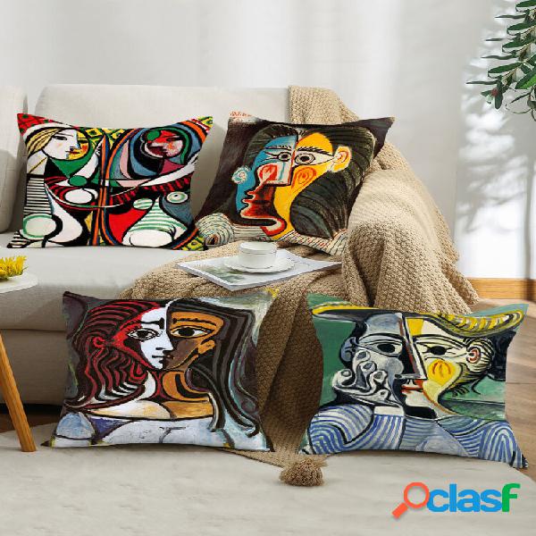 4PCS Colorful Abstract Padrão Cartoon Figure Impressão