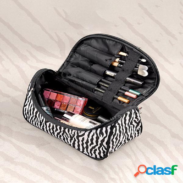 Cosméticos de poliéster Zebra portátil Bolsa Bolsa de