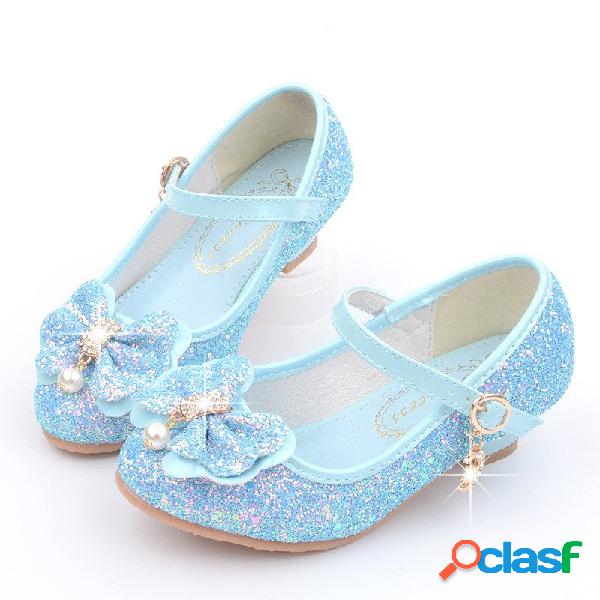 Frozenly Elsa Princess Bowknot Shining Elegant Cosplay Girl