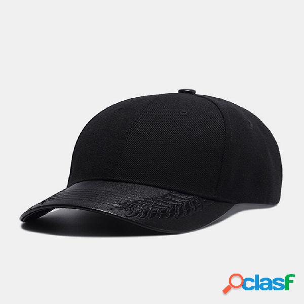 Masculino Dacron Patchwork PU Brim Wing Padrão Boné de
