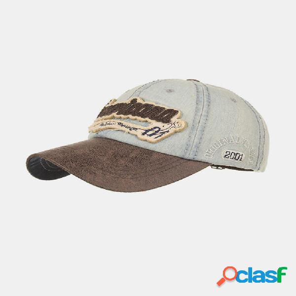 Boné de beisebol bordado americano de algodão lavado