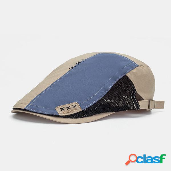 Collrown Masculino Algodão Malha Patchwork Contraste