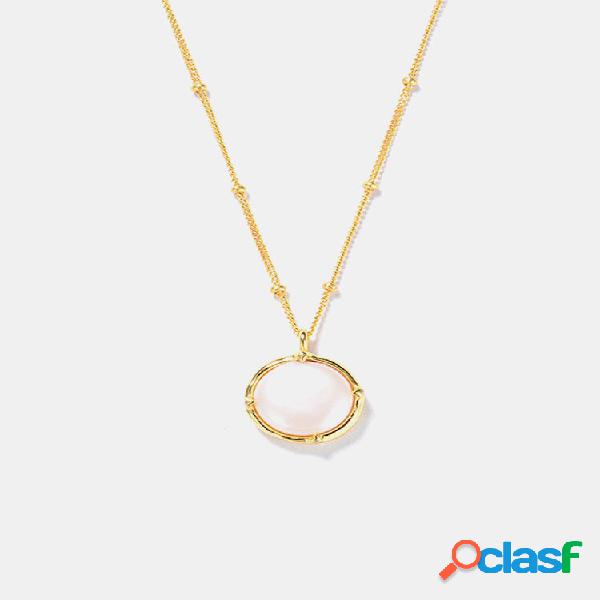 Trendy Simple Natural Barroque Button Pearl Pingente Colar