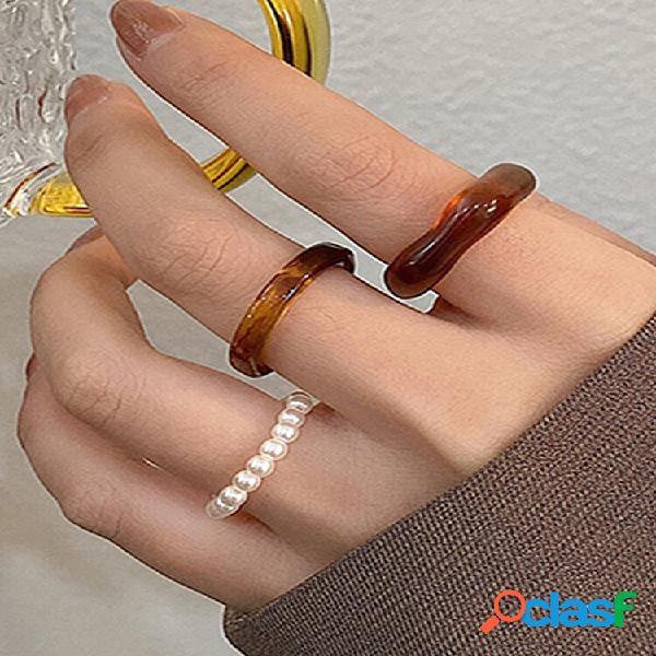 3 unidades Breve Ins Irregular Millet Bead Acrílico Água
