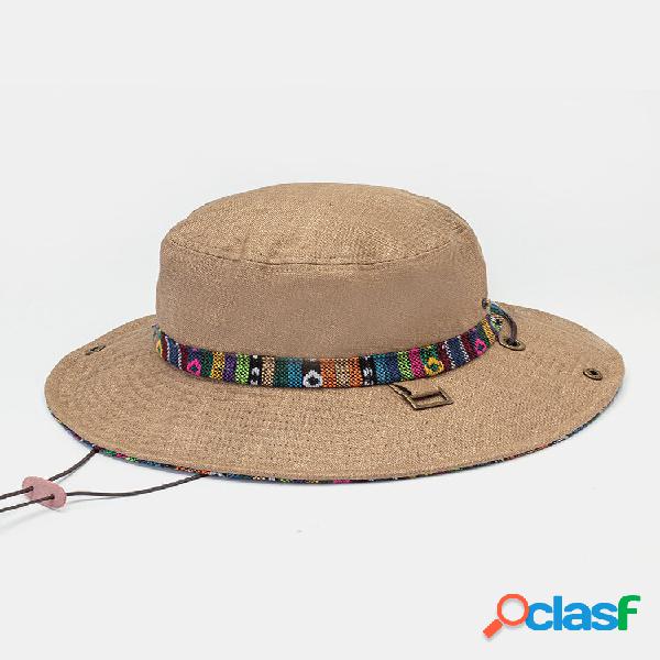 Linho de algodão masculino Colorful Stripe Ethnic Padrão