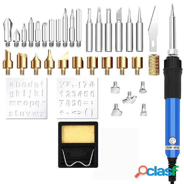 37 Pcs 60 W Ferro De Solda Queima De Madeira Pyrography Pen