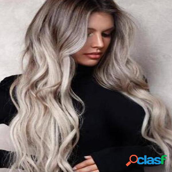 Gradiente Grande Ondulado Longo Encaracolado Cabelo Tingido