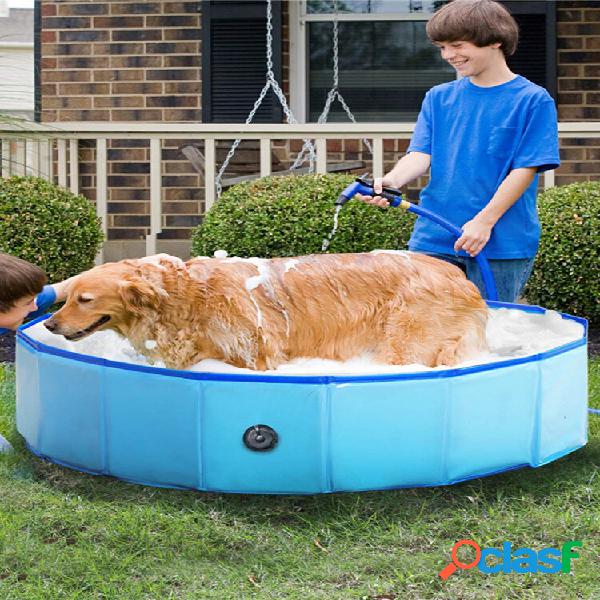 Pvc Pet Piscina Dobrável Cachorro Banheira Outdoor