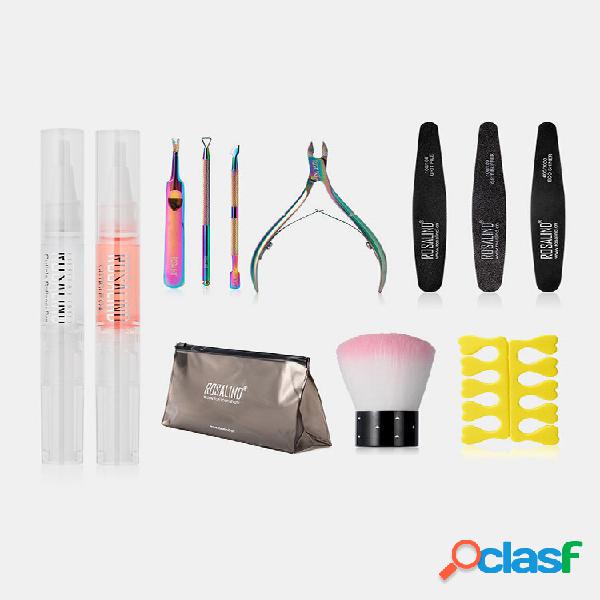 12 Unidades / Kit Unhas Conjunto de Ferramentas Manicure