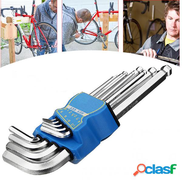 9 pcs L Chave Bola End Longo Braço Hex Chave Allen Wrench