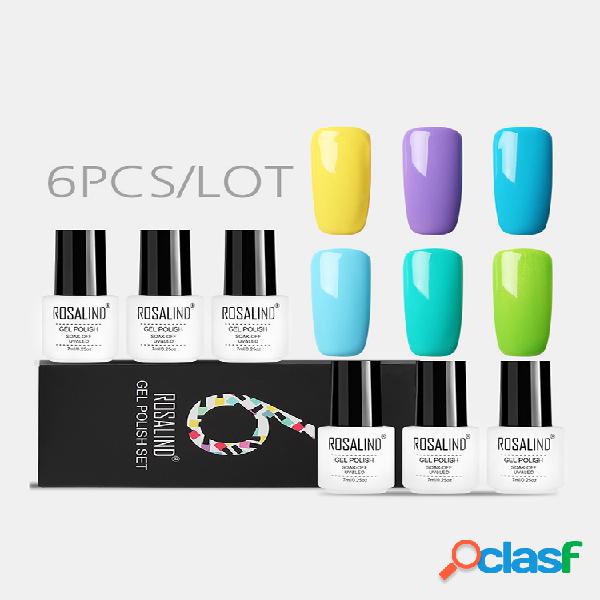 6 Pçs / Kit Unhas Kit de Gel Polonês Cor sólida Caixa